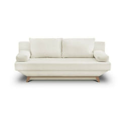 Sans Marque - Banquette convertible 3 places teijo - Tissu bouclette beige - Coffre de rangement - L187 x P91x H82 cm