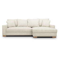 Canapé dangle convertible réversible - 3 places - MALLO - Tissu velours côtelé Beige - 232 x 138/99 x 76 cm
