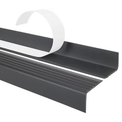 11m profilé descalier nez de marche adhésif antidérapant PVC gris foncé ND 40 x 25 mm