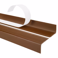 80cm profilé descalier nez de marche adhésif antidérapant PVC marron ND 40 x 25 mm