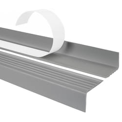 80 cm  profilé descalier nez de marche adhésif antidérapant PVC gris ND 40 x 25 mm
