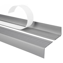 80cm profilé descalier nez de marche adhésif antidérapant PVC couleur argent ND 40 x 25 mm