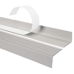1m profilé descalier nez de marche adhésif antidérapant PVC gris clair ND 40 x 25 mm