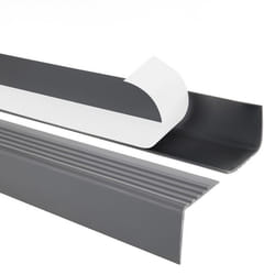 80cm profilé descalier nez de marche adhésif antidérapant PVC gris foncé RGP 50 x 42 mm