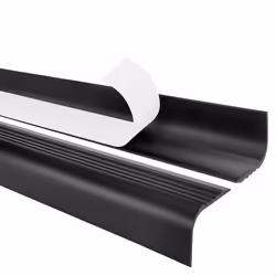 13m profilé descalier nez de marche adhésif antidérapant PVC noir pour marches arrondies RGPT 52 x 40 mm