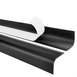 90cm profilé descalier nez de marche adhésif antidérapant PVC noir pour marches arrondies RGPT 52 x 40 mm