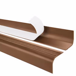 11m profilé descalier nez de marche adhésif antidérapant PVC marron pour marches arrondies RGPT 52 x 40 mm