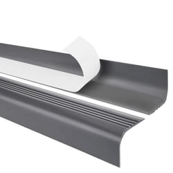 1m profilé descalier nez de marche adhésif antidérapant PVC gris foncé pour marches arrondies RGPT 52 x 40 mm