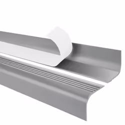 13m profilé descalier nez de marche adhésif antidérapant PVC gris pour marches arrondies RGPT 52 x 40 mm