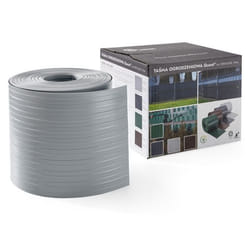 26 m bande d’occultation dure pour grillage en PVC gris hauteur 19 cm épaisseur 15 mm. Montage sans clips de fixation