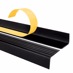 180cm profilé descalier nez de marche adhésif antidérapant PVC noir ND 40 x 25 mm