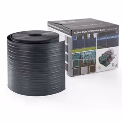1 lamelle x 2525 m de bande d’occultation rigide pour grillage en PVC couleur anthracite hauteur 19 cm épaisseur 15 mm. Monta ...