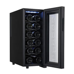 Adler AD 8083 refroidisseur à vin Refroidisseur de vin thermoélectrique Pose libre Noir 12 bouteille(s)