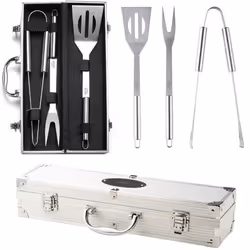 Kit doutils pour barbecue - ADLER - AD6729 - Acier inoxydable - Léger - Pratique à ranger