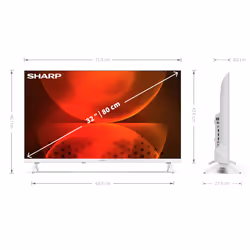 Sharp 32" HD Ready Android TV 32" Smart TV Blanc - Vue supplémentaire 8