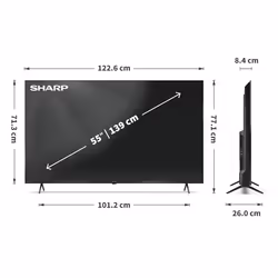 Sharp 55HP5265E TV 55" 4K Ultra HD Smart TV Noir - Vue supplémentaire 8