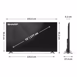 Sharp 70HP5265E TV 70" 4K Ultra HD Smart TV Noir - Vue supplémentaire 8