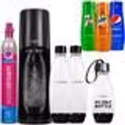 Machine à soda - Sodastream - Terra - Noir - 3 bouteilles - 3 sirops - Quick Connect - Eau gazeuse maison