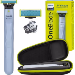 Rasoir électrique - Philips - OneBlade First Shave QP1324 20 - Anti irritation - Étanche - Avec étui de voyage