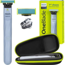 Rasoir électrique - Philips - OneBlade First Shave QP1324 20 - Anti irritation - Étanche - Avec étui de voyage