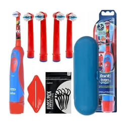 Brosse à dents électrique enfant - Oral-B - Stages Power Cars - 5 embouts - étui voyage inclus