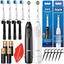 Brosse à dents électrique - Oral-B - DB5 Pro Battery - Duo Noir et Blanc - 10 brossettes incluses