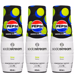 3x Sodastream PepsiMax Lime Sirop deau gazeuse sans sucre 440ml
