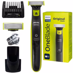 Rasoir Électrique - Philips - OneBlade QP2724 20 - Rechargeable USB - Utilisation Humide et Sèche - Avec Support