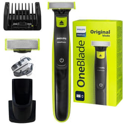 Rasoir Électrique - Philips - OneBlade QP2724 20 - Rechargeable USB - Utilisation Humide et Sèche - Avec Support