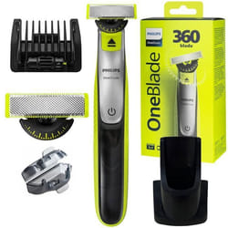 Rasoir électrique - Philips - OneBlade QP2734 20 - Lame 360 - Tondeuse barbe 5 longueurs - Socle inclus