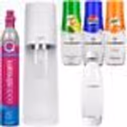 Machine gazéifiante - SodaStream - Terra - Bouteille 1L - 3 Sirops Pepsi 7Up Mirinda - Blanc