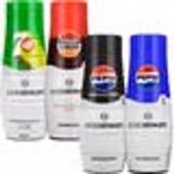 Sirop pour SodaStream - Pepsi - Lot de 4 parfums - 8 litres - Boisson gazeuse maison - Concentré