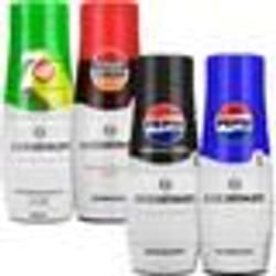 Sirop pour SodaStream - Pepsi - Lot de 4 parfums - 8 litres - Boisson gazeuse maison - Concentré