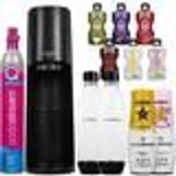 Machine à soda - SodaStream - Terra - Noir - 2 bouteilles 1L - 2 sirops Rockstar - 6 boissons instantanées