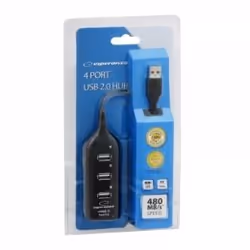 Esperanza EA116 hub & concentrateur 480 Mbit/s Noir