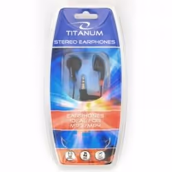 TITANUM TH102, Avec fil, Écouteurs, Noir