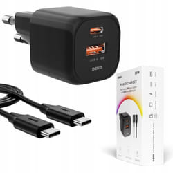 Chargeur usb c rapide pour téléphone universel 20W + câble usbc 100W noir