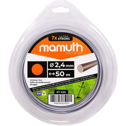 Fil 2,4mm 50m rond débroussailleuse coupe-herbe fil de rechange pour tête de fil MAMUTH