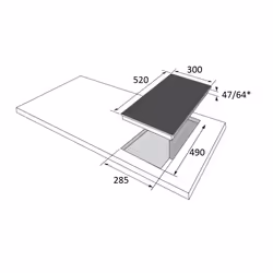 Amica KMC 13281-3 C plaque Noir Intégré 30 cm Céramique 2 zone(s)