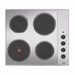 Amica KME 13139 E, Acier inoxydable, Intégré, 60 cm, Plaque scellée, Acier inoxydable, 4 zone(s)