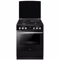 Amica ACM7037RN, Cuisinière, Noir, Rotatif, Argent, Combi, 4 zone(s)