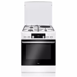 Amica ACM7035RB, Cuisinière, Blanc, Rotatif, Argent, Devant, Combi