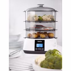 Amica PT 3011 cuiseur vapeur 3 Nombre de paniers Comptoir 900 W Blanc
