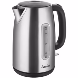 Amica KM2011, 1,7 L, 2200 W, Argent, Acier inoxydable, Indicateur de niveau d'eau, Arrêt de sécurité en cas de surchauffe
