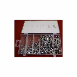 25 x 35 x M4, 25 x 35 x M5 M6 M8, 16 x M10, 10 x M12 Écrous de sécurité assortiment 146 Dans une boîte en plastique refermabl ...