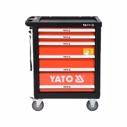 Yato YT-55307, Acier, Noir, Rouge, 6 tiroir(s), Tiroirs télescopiques sur roulements à billes, 25 kg, 35 kg