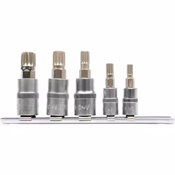 Yato YT-04360, 5 pièce(s), Bride à 12 cannelures, 9.5 mm, M10, M12, M5, M6, M8, Acier, 25,4 / 4 mm (1 / 4")