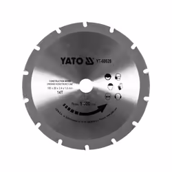 Yato YT-60628, Bois de construction, 18,5 cm, 2 cm, Pointe au carbure de tungstène (TCC), 1,8 mm, 9000 tr/min