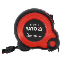 Yato YT-71075 mètre à ruban 3 m Acrylonitrile-Butadiène-Styrène (ABS), Nylon, Caoutchouc, Acier Noir, Rouge
