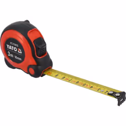 Yato YT-71075 mètre à ruban 3 m Acrylonitrile-Butadiène-Styrène (ABS), Nylon, Caoutchouc, Acier Noir, Rouge